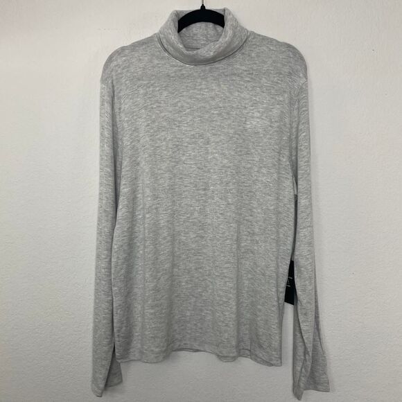 NWT Abercrombie & Fitch Merino Wool Blend Turtleneck Grey Long Sleeve Sweater L - Picture 2 of 8